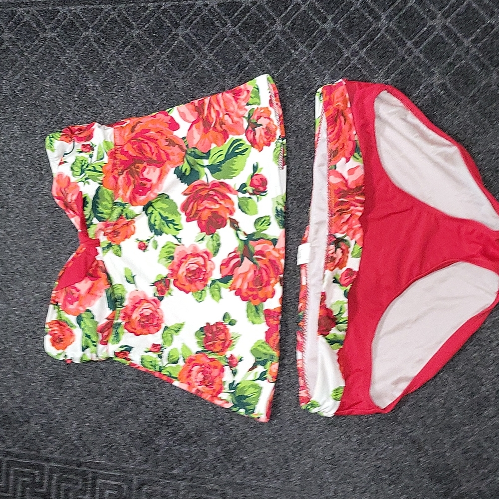 Issac Mizrahi Rose Two Piece Swim Suit